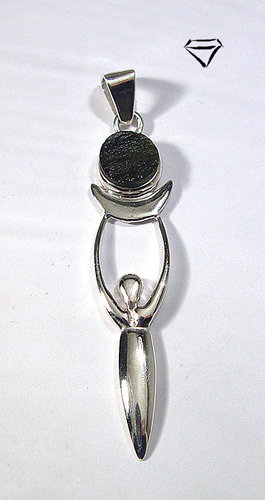 Moldavite pendant "Moongoddess"