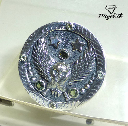 Moldavite Owl pendant