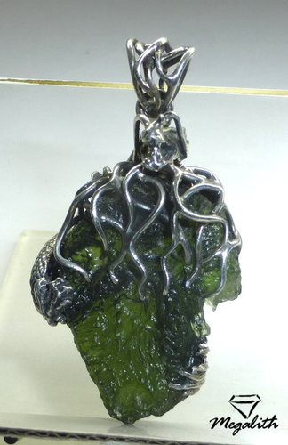 Moldavite Dragon pendant